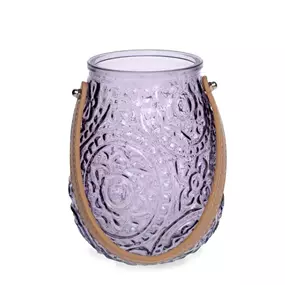 Windlicht Fleuron mit Kunstledergriff