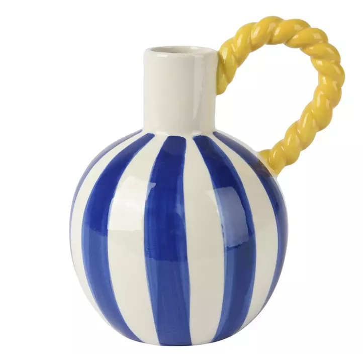 Vase 'Streifen' aus Dolomit