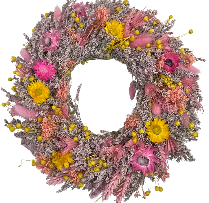 Osterkranz aus Trockenblumen