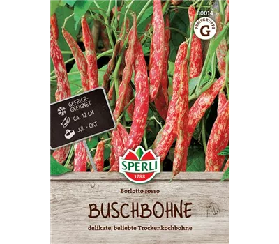 Buschbohne Borlotto Rosso