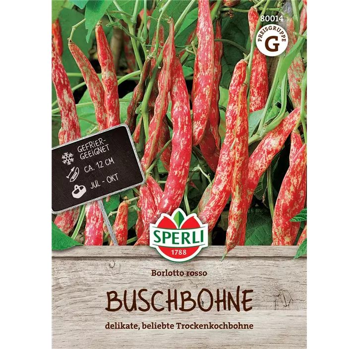 Buschbohne 'Borlotto rosso'