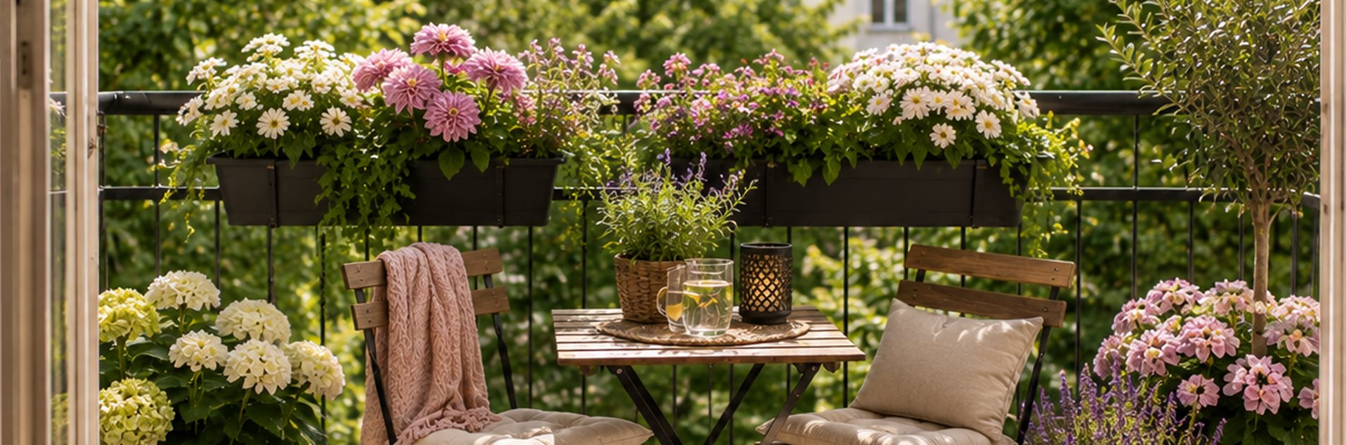 Sonniger und Schattiger Balkon.