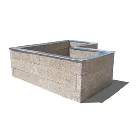 Holzbeton Hochbeet Typ 4, L-Form