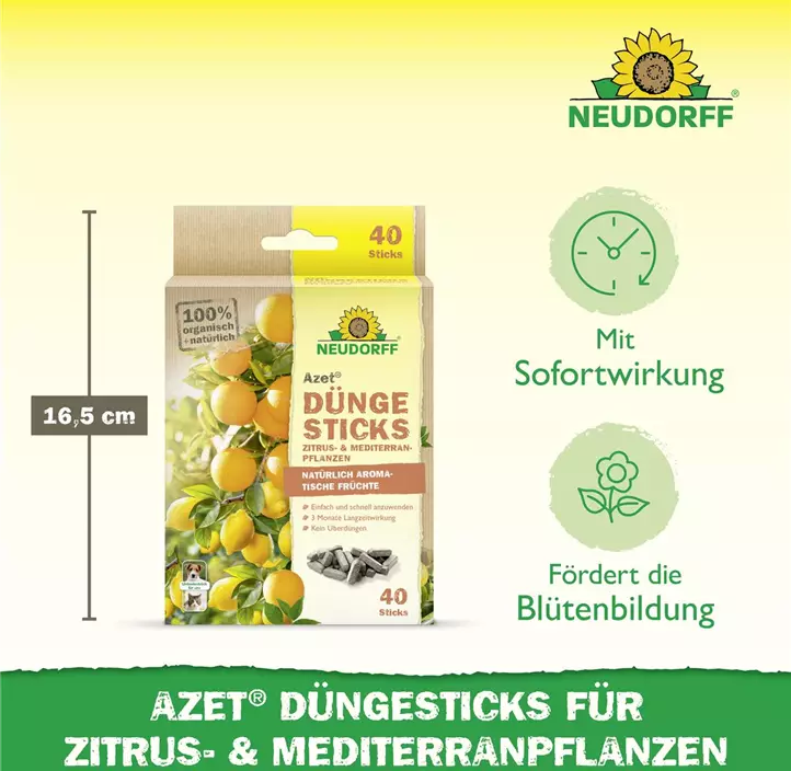 Azet Düngesticks für Zitrus- und Mediterranpflanzen