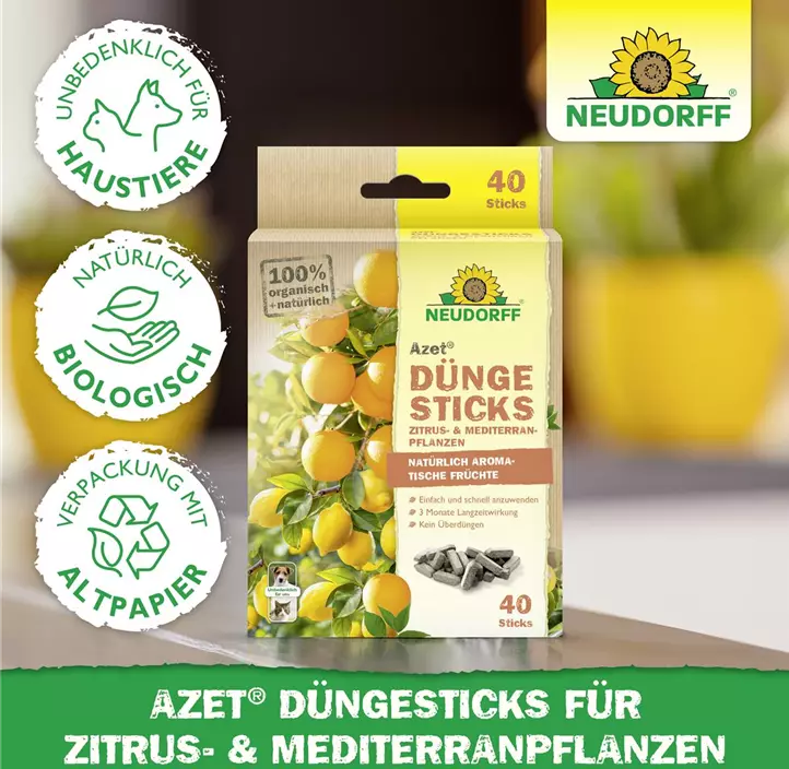 Azet Düngesticks für Zitrus- und Mediterranpflanzen