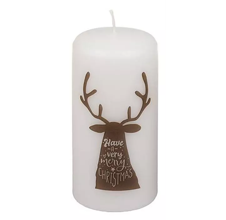 Stumpenkerze Very Merry Deer