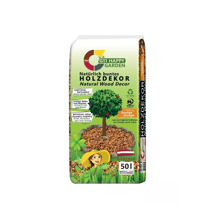 farbiges Holzdekor orange