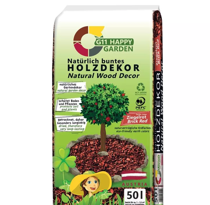 farbiges Holzdekor rot