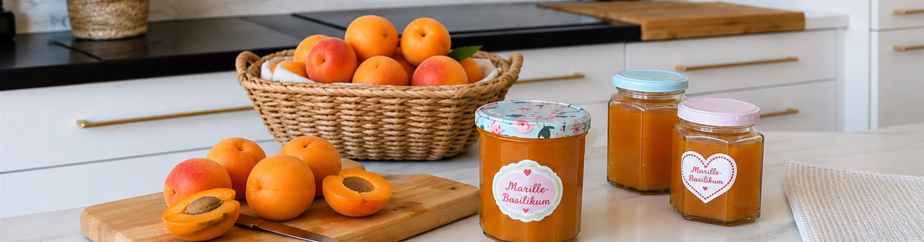 Marillen-Basilikum-Marmelade Header
