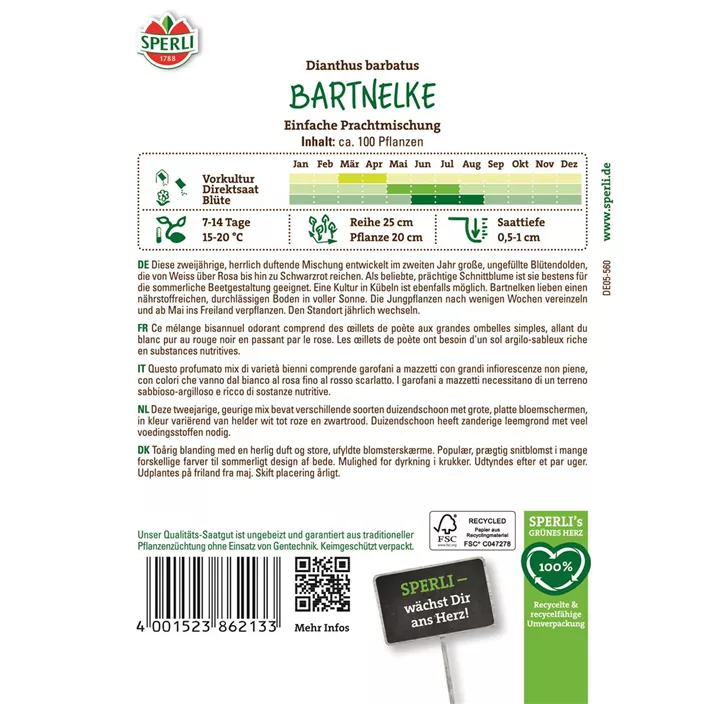 Bartnelke einfache Mischung