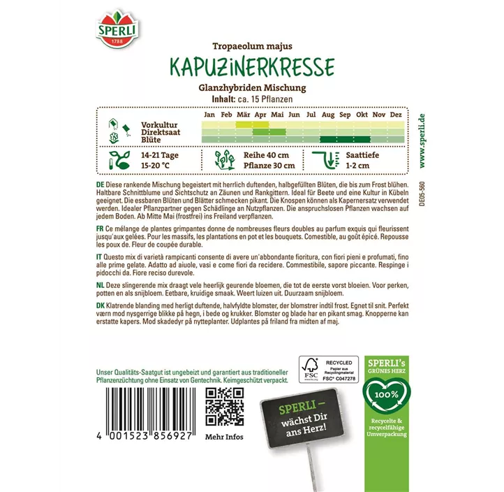 Kapuzinerkresse Samen