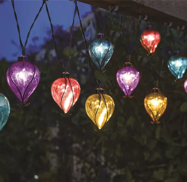 Solarlichterkette Balloon Rainbow mit 10 bunten Lämpchen