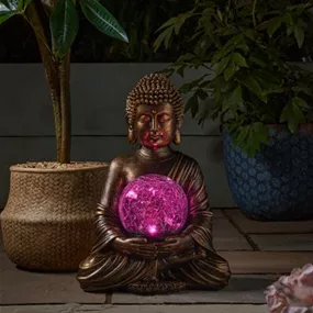 Solar Buddha mit Leuchtkugel